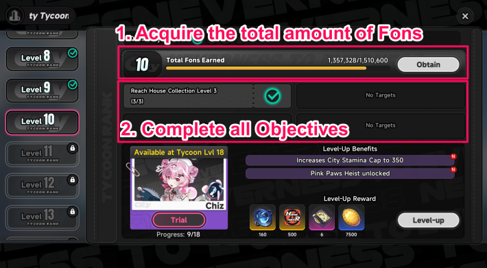 NTE (Neverness to Everness) - Requisitos del Nivel de Tycoon