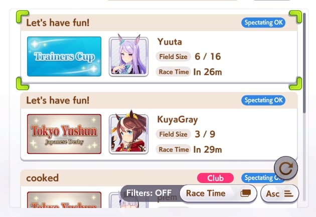 Join Other Rooms from the Participate Menu