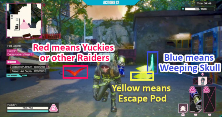 Let It Die SP Radar Color Meanings