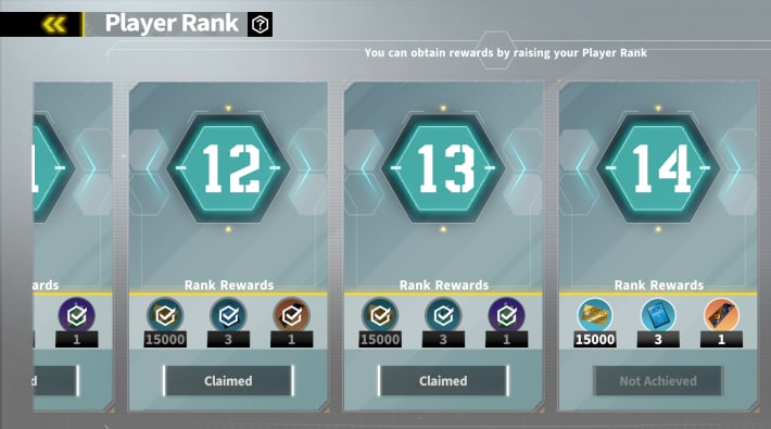 Player Rank Rewards