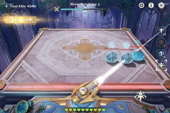 defeat the large hydro slimes using icy shot and pierced shot
