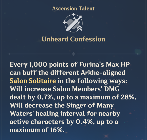 Damage and Healing based on Furina