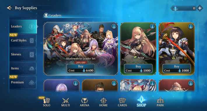 Shadowverse Worlds Beyond Leader Set