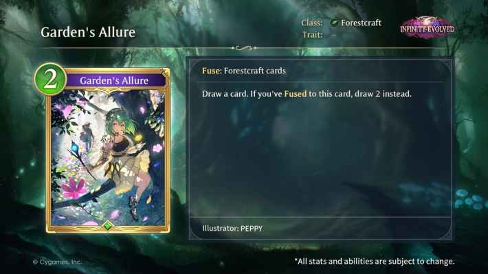 Garden's Allure Infinity Evolved Card