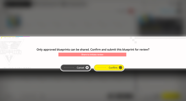 Share to initiate review screen