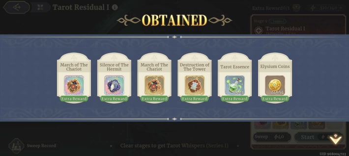 Sword of Convallaria (SoC) - Tarot Residual Rewards