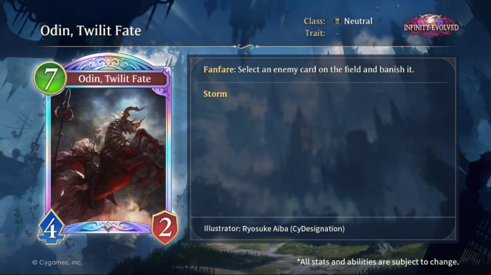 Image on New Infinity Evolved Card