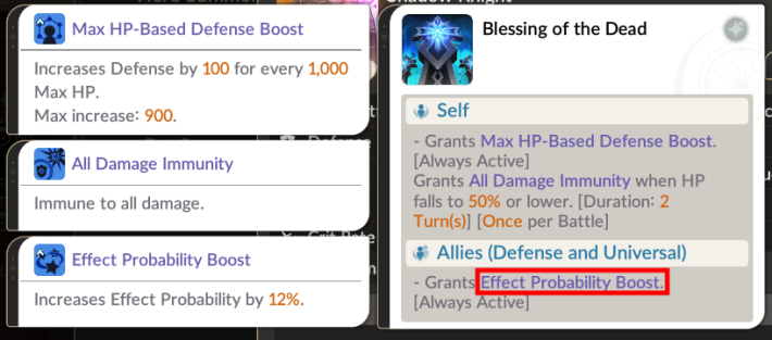Seven Knights Re:Birth's Effect Probability Boost Effect
