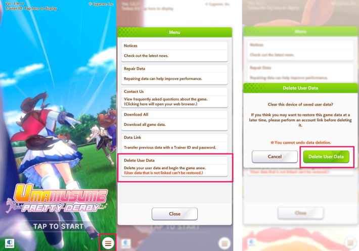 Delete User Data