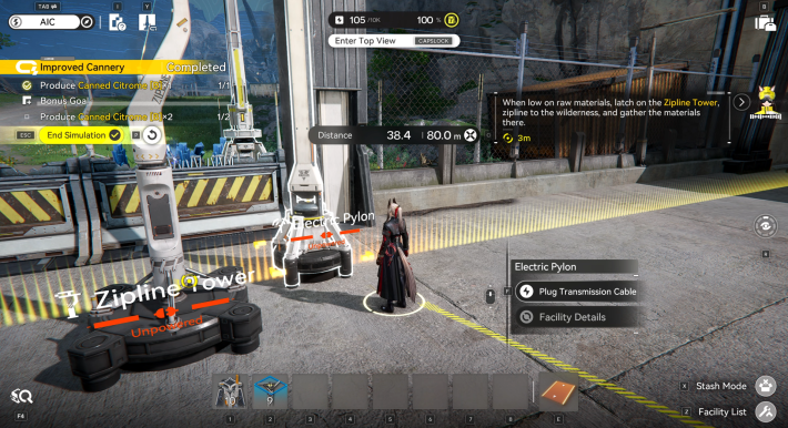 Arknights Endfield Plugging a Transmission Cable to Electric Pylon