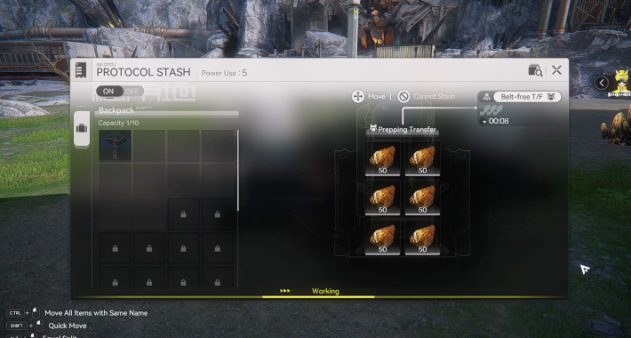 เปลี่ยน Protocol Stash ทั้งสี่แห่งเป็นโหมด Belt-Free Transfer
