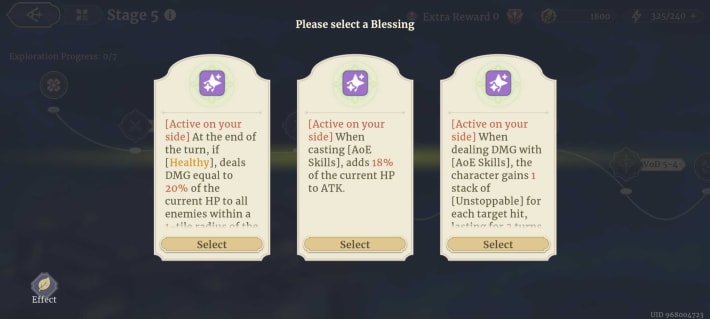 Sword of Convallaria (SoC) - Blessings