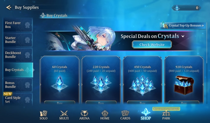 Crystal Purchases
