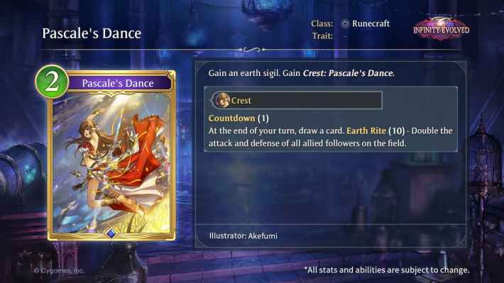 Pascale's Dance Infinity Evolved Card