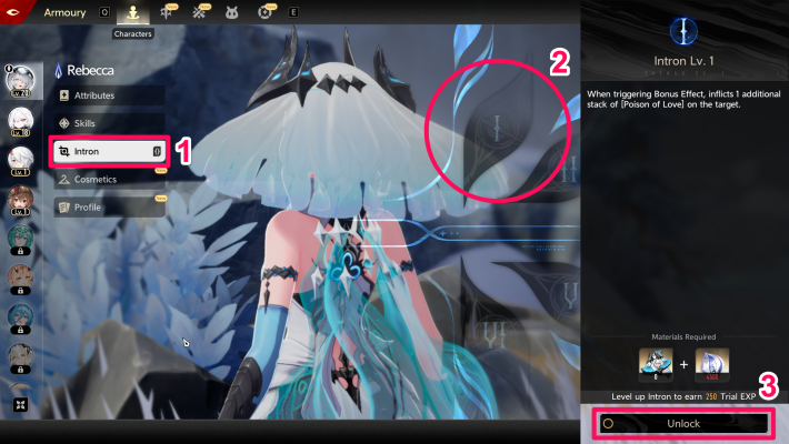 Unlock Intron from Armoury