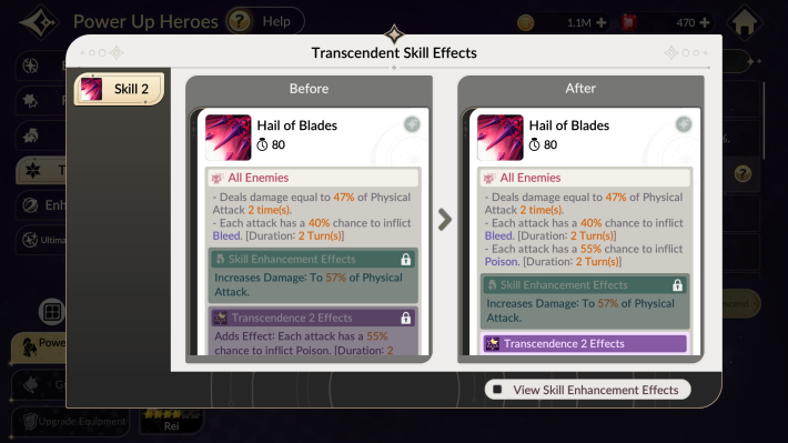 Transcend Also Unlocks Additional Skill Effects