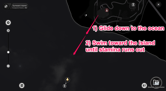 NTE Ruta de natación a la Isla Sunward