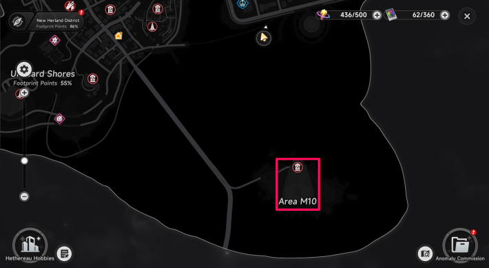 Mapa de ubicación de la OCA en el Área M10 de NTE