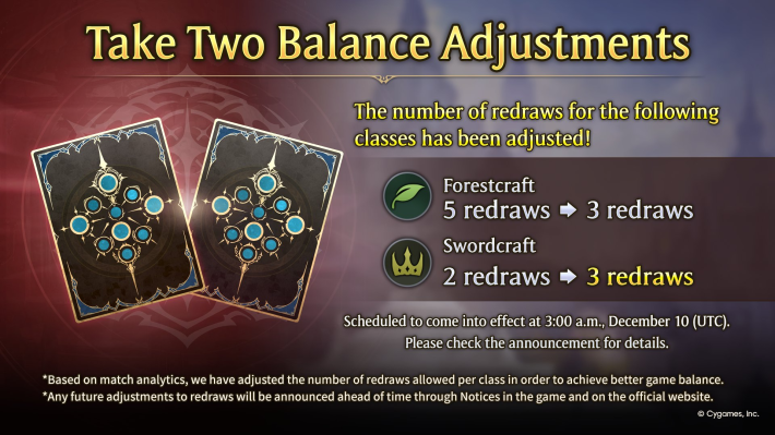 Shadowverse Worlds Beyond Take Two Balance Adjustments December