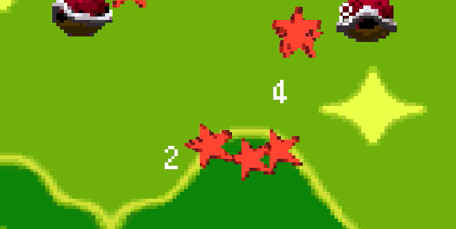 Get Points by Hitting Shells with Stars