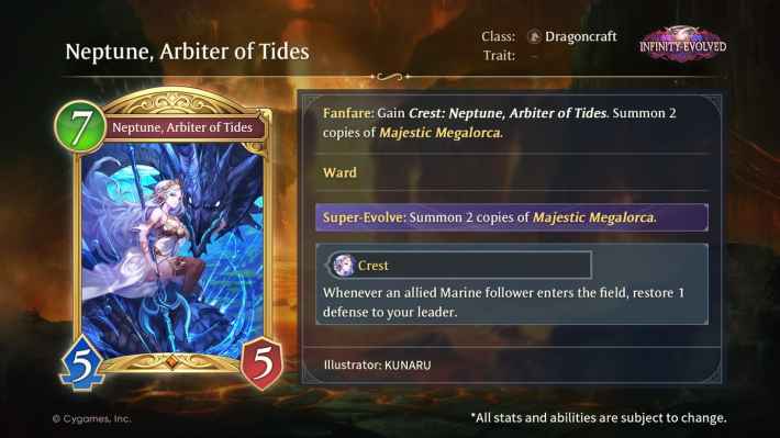 Neptune, Arbiter of Tides Infinity Evolved Card