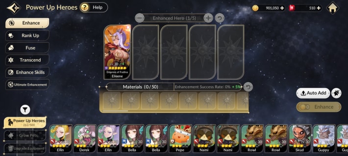 Seven Knights Re:BIRTH (7K Rebirth) - Enhancement Screen