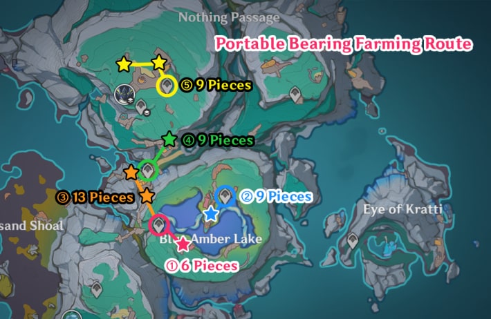 Portable Bearing Blue Amber Lake Map