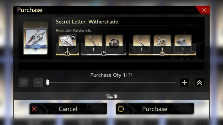 Withershade Secret Letter