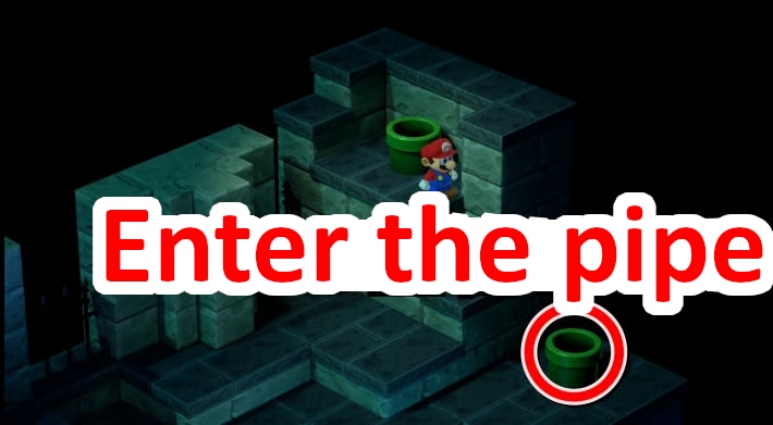 Enter the pipe immediately below