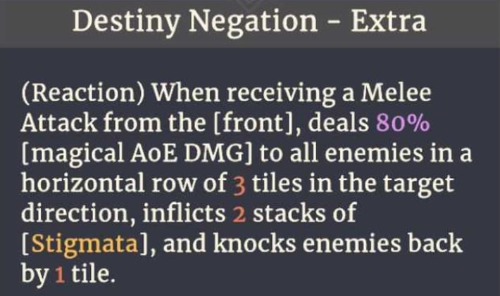Sword of Convallaria (SoC) - Destiny Negation Effects