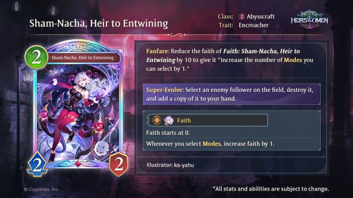 Sham-Nacha Heir to Entwining Card Overview