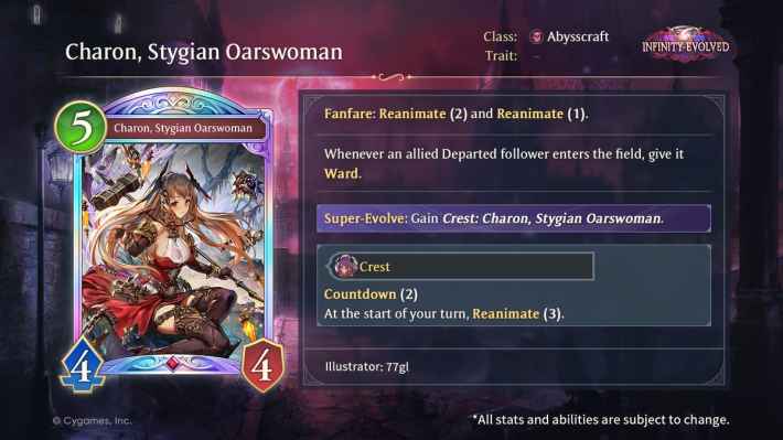 Charon, Stygian Oarswoman Infinity Evolved Card