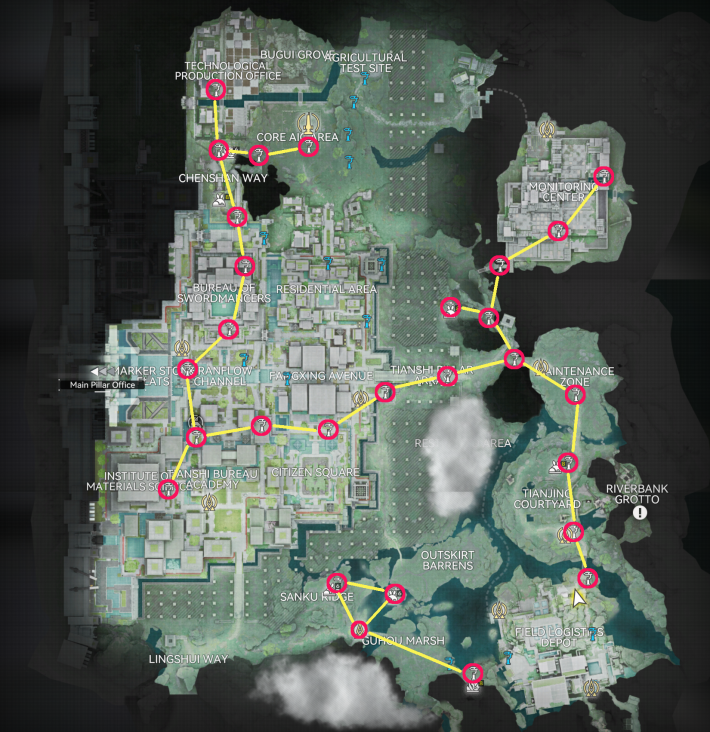เส้นทางซิปไลน์ที่ดีที่สุดใน Wuling City ของ Arknights: Endfield