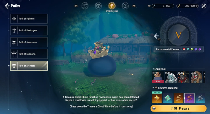 Mongil Stardive Path of Artifacts Screen