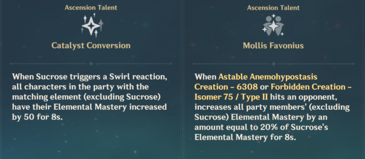 EM buff from Sucrose's Passives