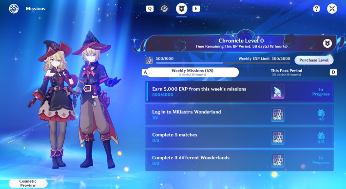 Miliastra BP missions