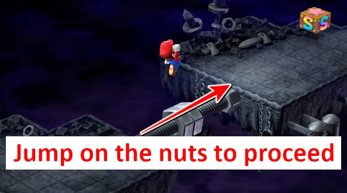 Jump on nuts to proceed