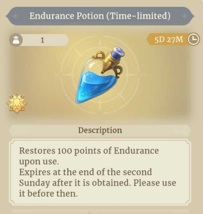 Sword of Convallaria (SoC) - Time-limited Endurance Potions