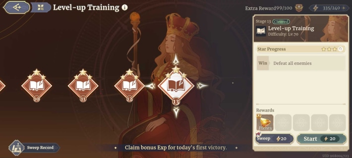 Sword of Convallaria (SoC) - Level-up Training