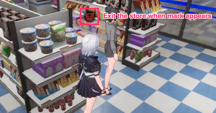 Exit the store without the store clerk spotting you