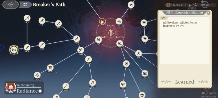 Sword of Convallaria (SoC) - Breaker Talent Tree
