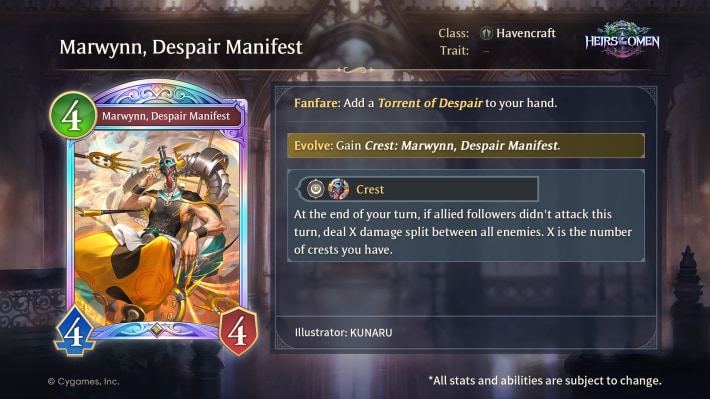 Marwynn Despair Manifest Card Overview
