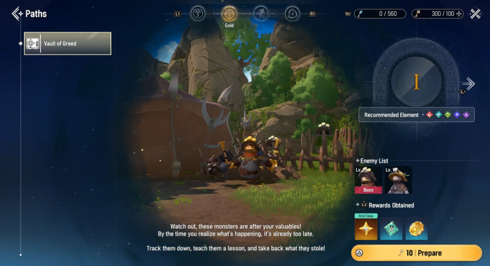 Mongil Stardive Vault of Greed Screen