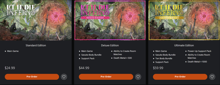 Let It Die Inferno Edition Differences