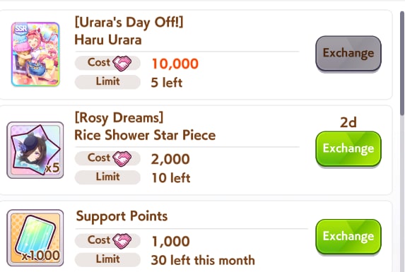 shop items