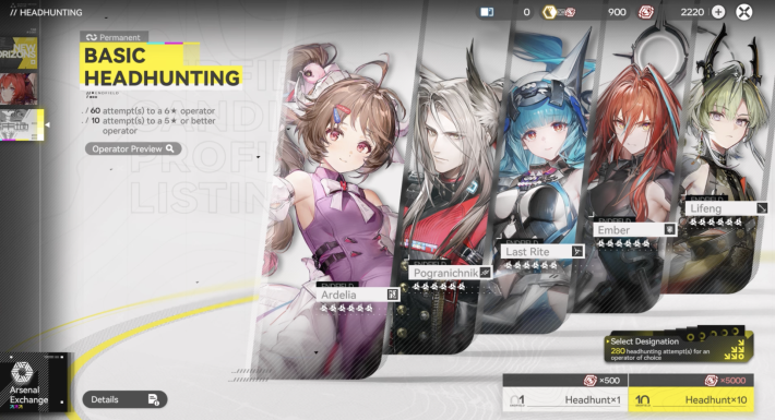 Basic Headhunting for Arknights: Endfield