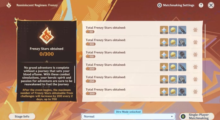 Reminiscent Regimen: Frenzy Rewards