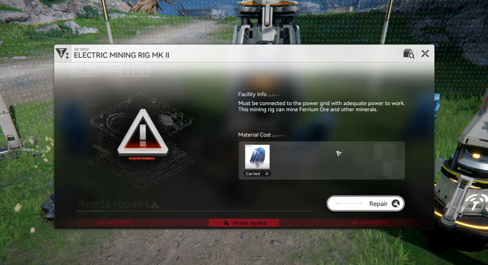 Arknights Endfield Repairing an Electric Mining Rig