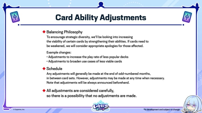 Card Ability Adjustments