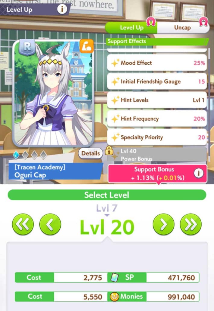 R Support Card Lv 20